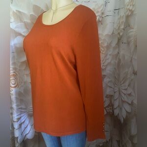 Chico's Burnt Orange Long Sleeve Sweater Sz 2 Large
